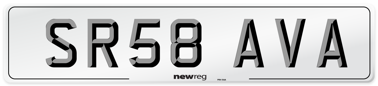 SR58 AVA Number Plate from New Reg